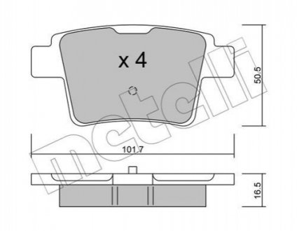 Комплект гальмівних колодок (дискових) Metelli 22-0677-0 (фото 1)