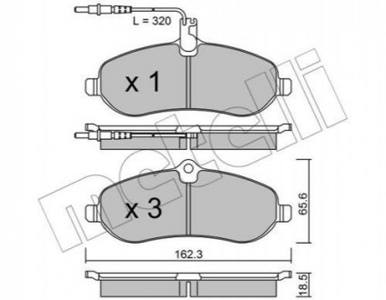 Комплект гальмівних колодок (дискових) Metelli 22-0707-0 (фото 1)