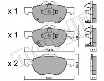 Комплект гальмівних колодок (дискових) Metelli 22-0730-0 (фото 1)