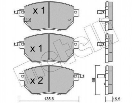 Комплект гальмівних колодок (дискових) Metelli 22-0741-0 (фото 1)