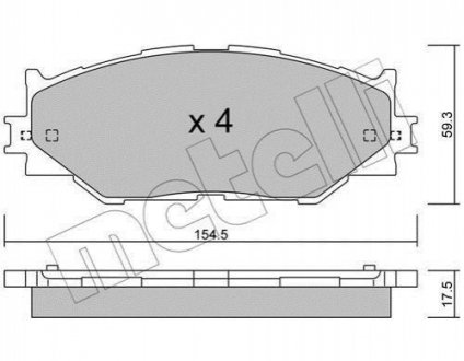 Комплект гальмівних колодок (дискових) Metelli 22-0760-0 (фото 1)