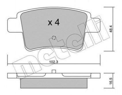 Колодки гальмівні (задні) Citroen C4 Picasso/Grand Picasso 06-13/Peugeot 408 1 Metelli 22-0801-0 (фото 1)