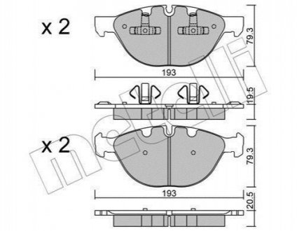 Комплект гальмівних колодок (дискових) Metelli 22-0823-0 (фото 1)