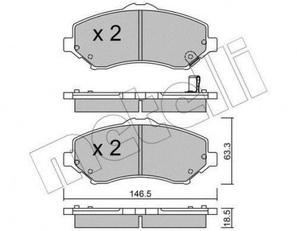 Гальмівні колодки, дискове гальмо (набір) Metelli 2208621 (фото 1)