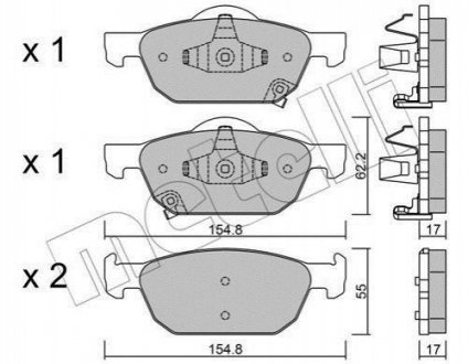 Комплект гальмівних колодок (дискових) Metelli 22-0866-0 (фото 1)