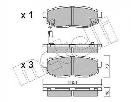 Комплект гальмівних колодок (дискових) Metelli 22-0875-0 (фото 1)