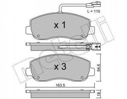 Комплект гальмівних колодок (дискових) Metelli 22-0898-0 (фото 1)