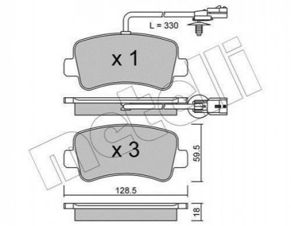 Колодки тормозные (задние) Renault Master/Opel Movano 10- (Brembo) Metelli 22-0899-0 (фото 1)