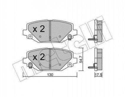 Комплект гальмівних колодок (дискових) Metelli 22-0947-0 (фото 1)