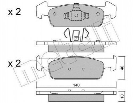 Комплект гальмівних колодок (дискових) Metelli 22-0975-1 (фото 1)