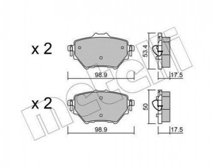 Комплект гальмівних колодок (дискових) Metelli 22-0987-0 (фото 1)