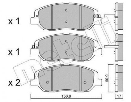 Комплект гальмівних колодок (дискових) 22-1031-0 Metelli 2210310 (фото 1)