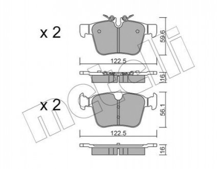 Комплект гальмівних колодок (дискових) Metelli 22-1122-0 (фото 1)