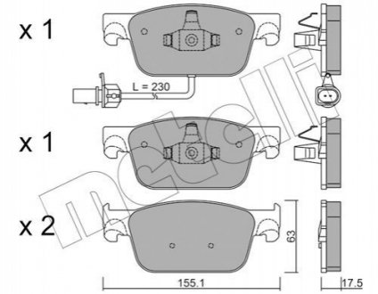 Комплект гальмівних колодок Metelli 22-1125-0 (фото 1)