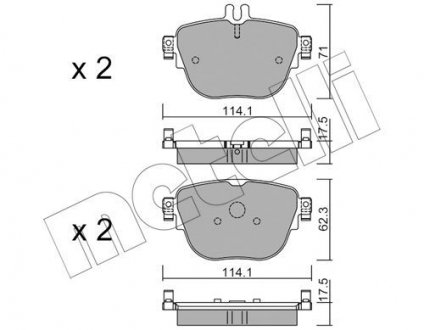 Колодки гальмівніMERCEDES E W213 16- TYL Metelli 2211370 (фото 1)