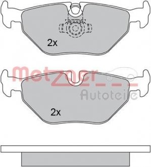 Колодки тормозные (задние) BMW 3 (E36/E46) 90-06/Z4 (E85) 02-09/Rover 75 99-05/Saab 9-5 97-09 METZGER 1170014 (фото 1)