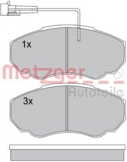 Колодки тормозные (передні) Citroen Jumper/Fiat Ducato/Peugeot Boxer 02- R15 (Brembo) METZGER 1170227 (фото 1)