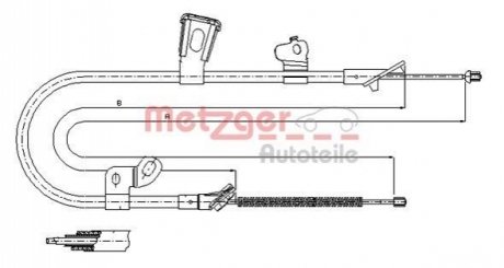 Трос ручного гальма METZGER 17.1078 (фото 1)