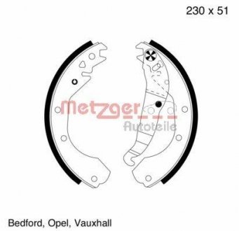 Гальмівні колодки (набір) METZGER MG418 (фото 1)