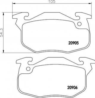 Гальмівні колодки передние PEUGEOT 106 1.4-1.6 96- MINTEX MDB1807 (фото 1)