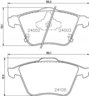 Колодки гальмівні передние MAZDA 6 2,3 02-. MINTEX MDB2768 (фото 1)