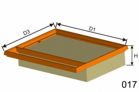 Фільтр повітряний MISFAT P443 (фото 1)