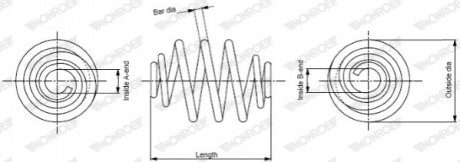 Задня пружина підвіски MONROE SP3300 (фото 1)