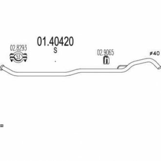Проміжна труба вихл. системи MTS 01.40420 (фото 1)