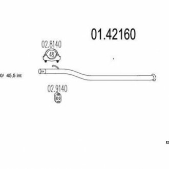 Труба вихлопного газу MTS 01.42160 (фото 1)