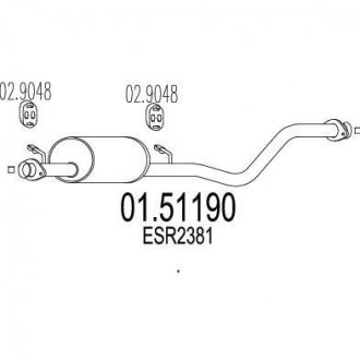 Глушник системи випуску (средний) MTS 0151190 (фото 1)