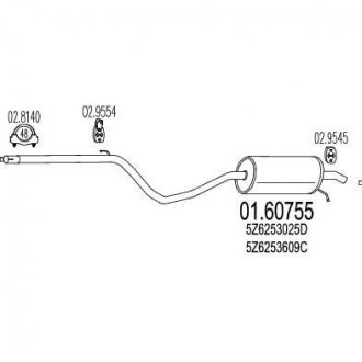 Глушник вихлопних газів (кінцевий) MTS 0160755 (фото 1)