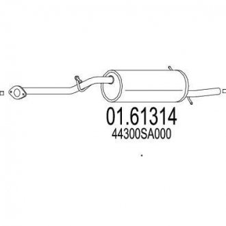 Труба вихлопна koс. SUBARU FORESTER 2.0 MTS 0161314 (фото 1)