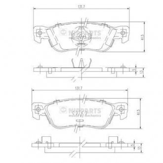 Гальмівні колодки, дискове гальмо (набір) NIPPARTS J3619000 (фото 1)