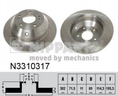 Гальмівний диск NIPPARTS N3310317 (фото 1)