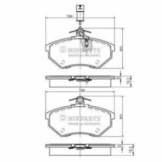 Гальмівні колодки NIPPARTS N3600800 (фото 1)