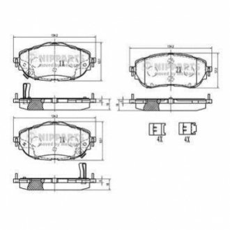 Колодки тормозные дисковые, к-кт. NIPPARTS N3602150 (фото 1)