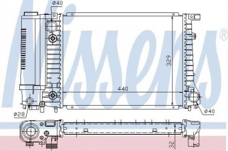 Радіатор охолоджування NISSENS 60703A (фото 1)