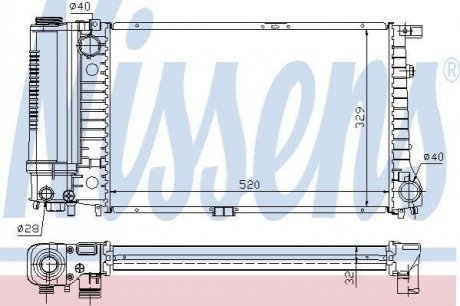 Радіатор охолоджування NISSENS 60736A (фото 1)