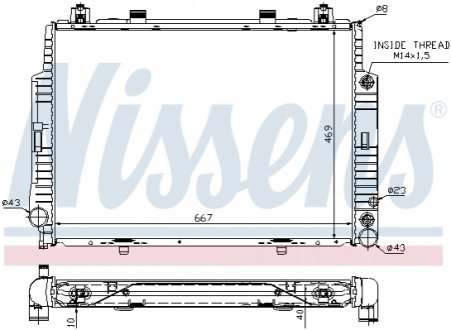 Радіатор охолодження MERCEDES S-CLASS W140 (91-) (вир-во) NISSENS 62716A (фото 1)