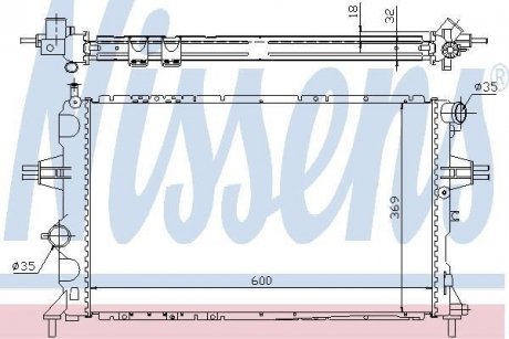 Радиатор, охолодження двигуна NISSENS 63006A (фото 1)