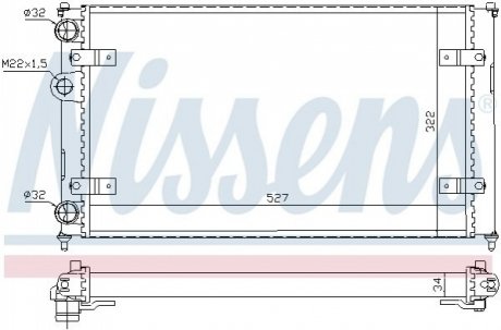 Радіатор охолодження SEAT, VW (вир-во) NISSENS 639951 (фото 1)