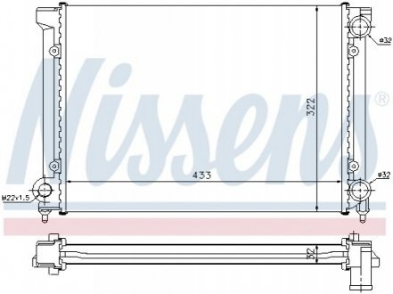 Радіатор охолодження VW PASSAT B3 (88-) 1.6-1.8i (вир-во) NISSENS 651651 (фото 1)