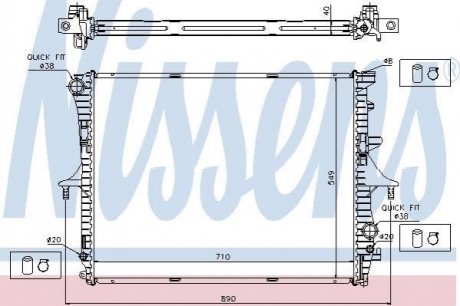 Радіатор охолодження AUDI; PORSCHE; Volkswagen (вир-во) NISSENS 65276A (фото 1)