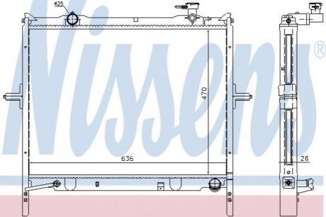 Радиатор, охлаждение двигателя NISSENS 66767 (фото 1)