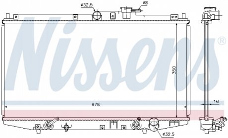 Радіатор охолодження HONDA ACCORD VI (98-) 1.6-2.3i (вир-во) NISSENS 68117 (фото 1)