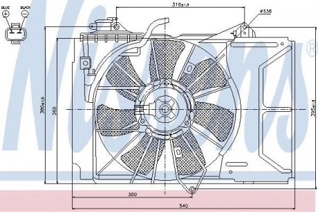 Вентилятор, охлаждение двигателя NISSENS 85328 (фото 1)