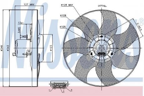 Elektrowentylator SHARAN 95-. NISSENS 85698 (фото 1)