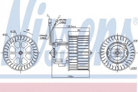 Вентилятор кабiни кондиц. NISSENS 87143 (фото 1)