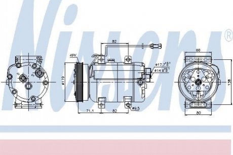 Компрессор кондиционера AUDI A4 94-00, VW Passat V 1.9 TDi NISSENS 89029 (фото 1)