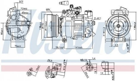 Компрессор кондицiонера NISSENS 890551 (фото 1)